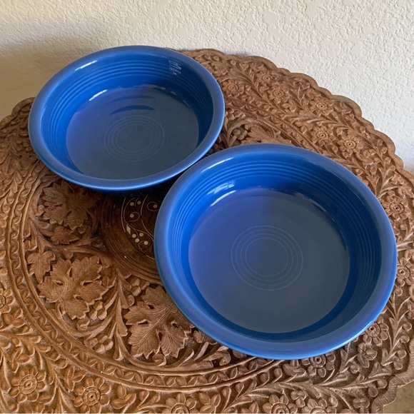 Lot of 2 Fiesta HLC USA Lapis Blue 7” Cereal Soup Bowls - Picture 5 of 5